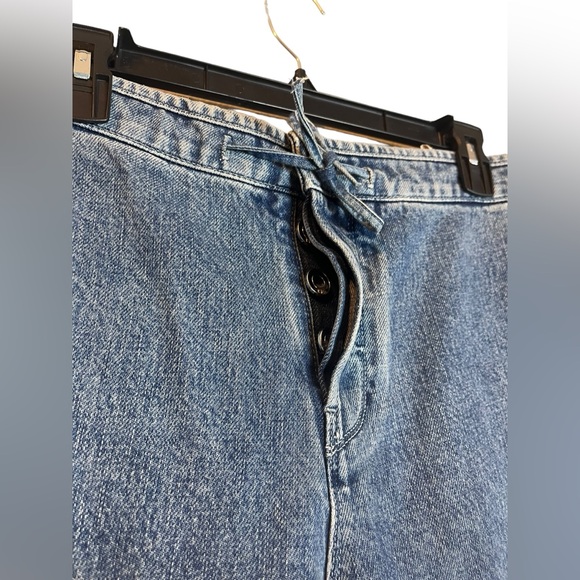 RtA Matisse Straight Leg Jeans Size Small Blue Button Fly Drawstring Anke Crop - Picture 7 of 11
